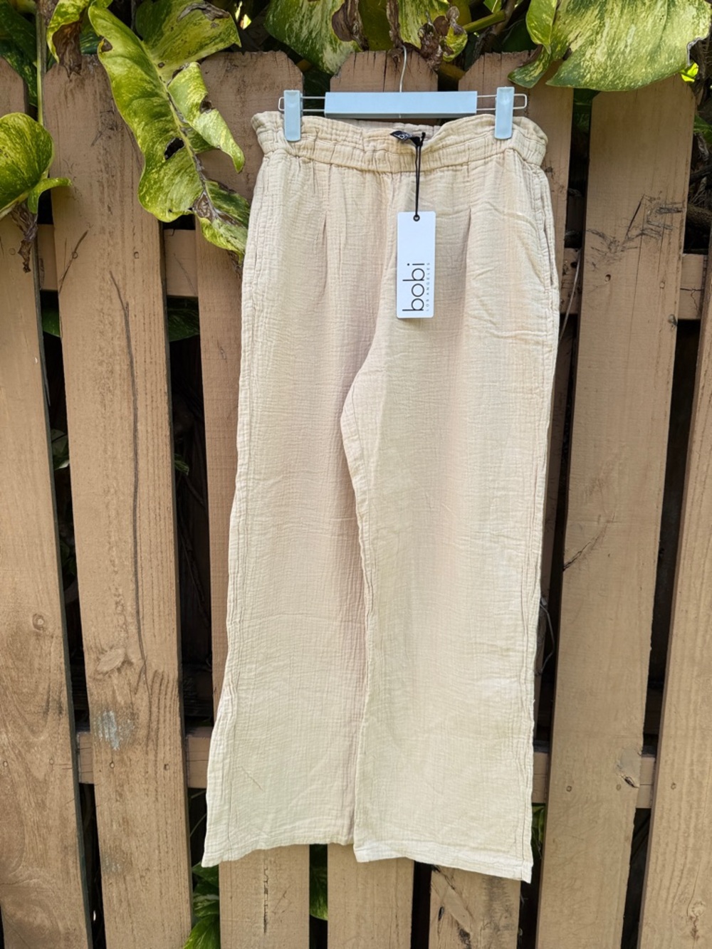 bobi Cream Drawstring Textured Men's Joggers